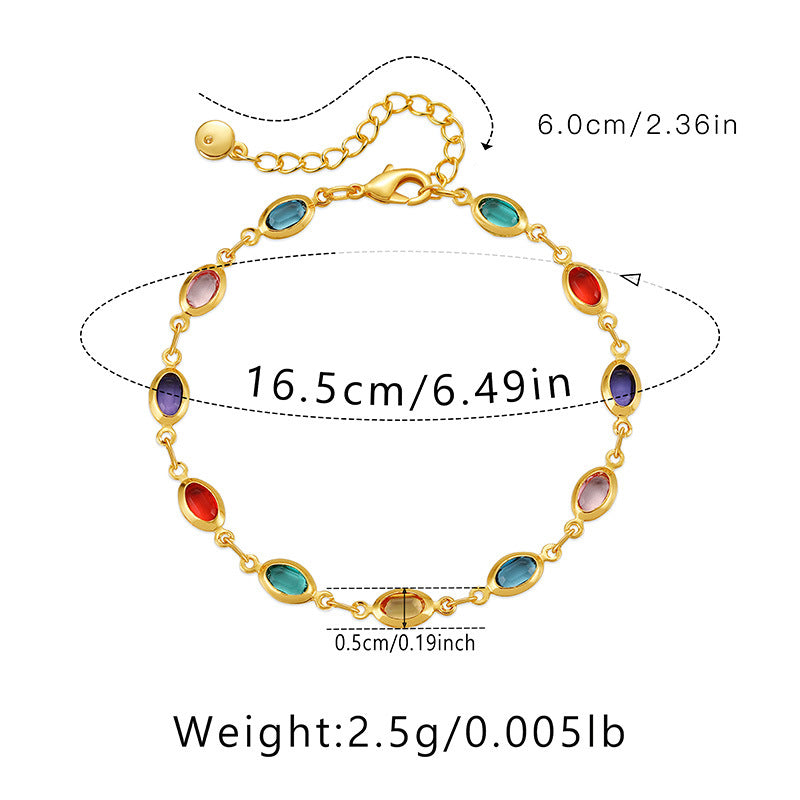 Colorful Gemstone Gold Bracelet