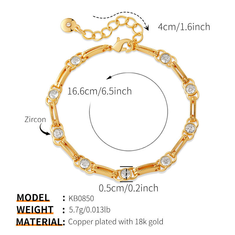 Chic Gold Charm Chain Bracelet