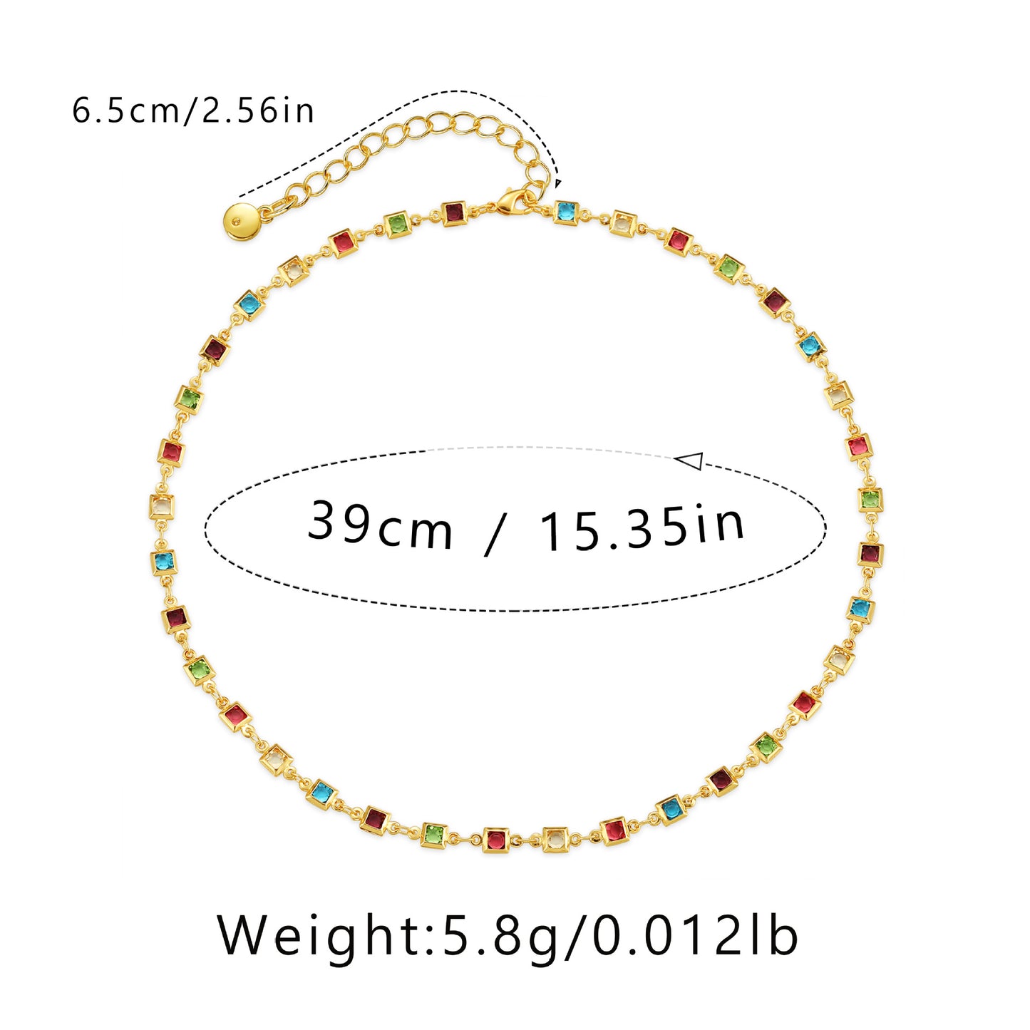Dainty Multi-color Crystal Station Necklace