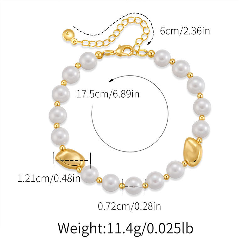 Elegant Beaded Pearl Chain Bracelet