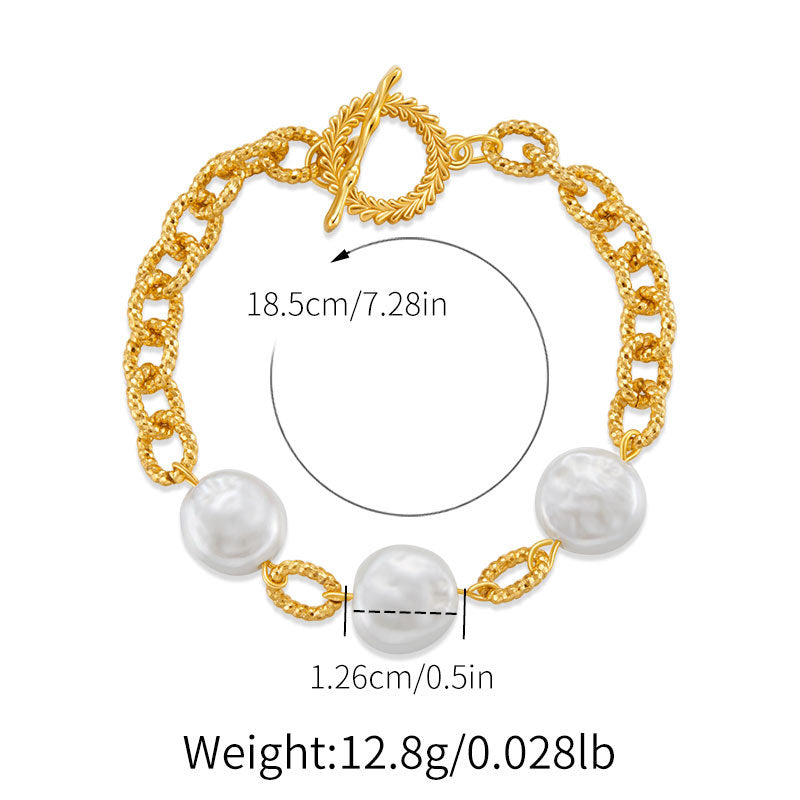 Chic Pearl Charm Chain Bracelet