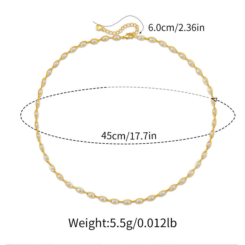 Minimalist Pearl Accent Gold Chain Necklace
