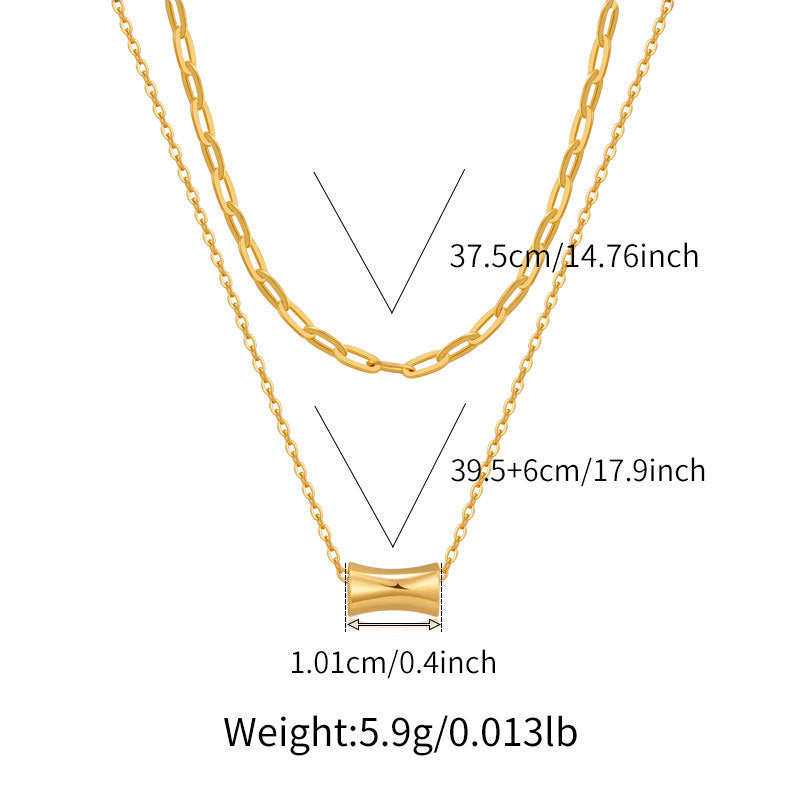 18K Gold-Plated Double-Chain Necklace — Timeless Minimalist Elegance