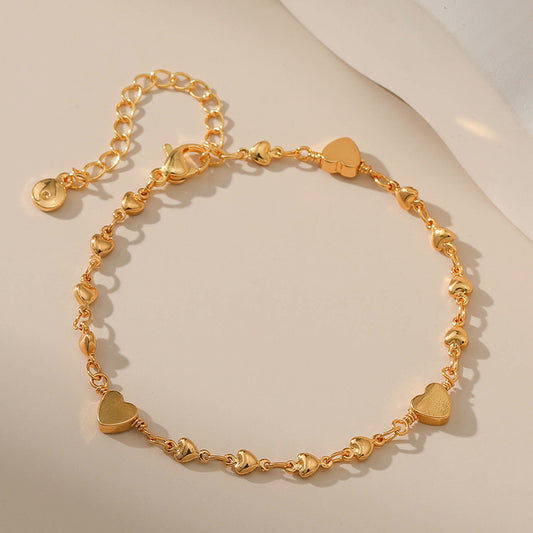 Elegant heart charm bracelet