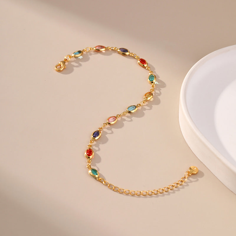 Colorful Gemstone Gold Bracelet