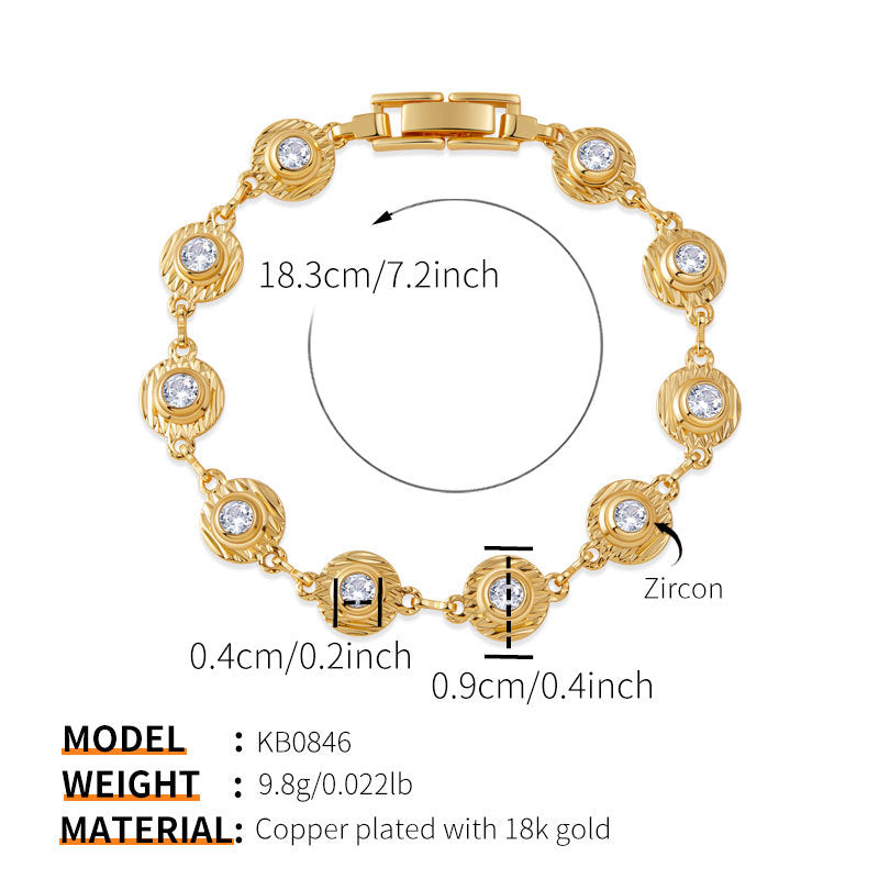 Elegant Circle Charm Gold Bracelet