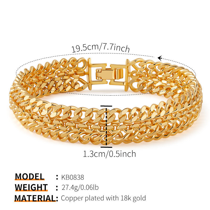 luxurious Wide Link Bracelet