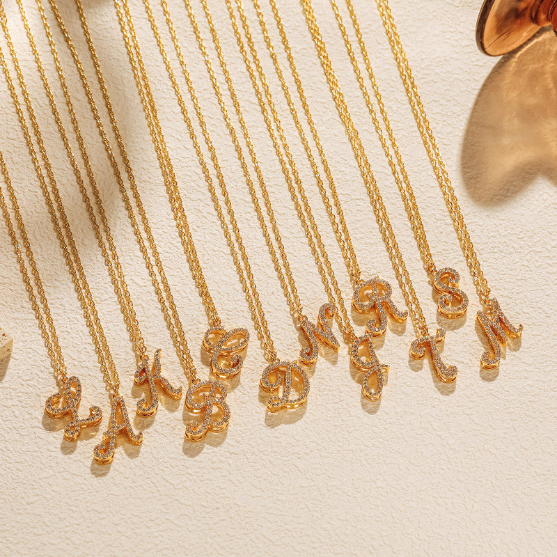 Dainty Initial Necklace - Minimalist Gold Letter Pendant - Personalized Birthday Gift for Her