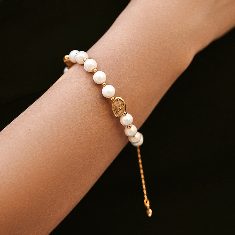 Elegant Beaded Pearl Chain Bracelet