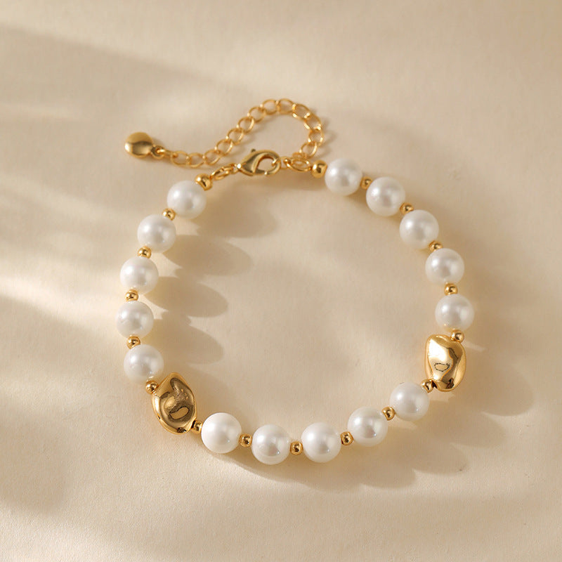 Elegant Beaded Pearl Chain Bracelet