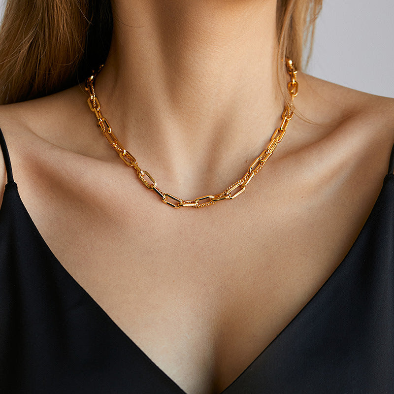 Bold Textured Gold Statement Necklace