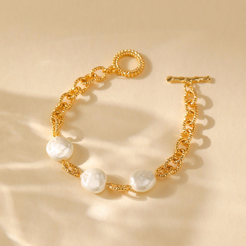 Chic Pearl Charm Chain Bracelet