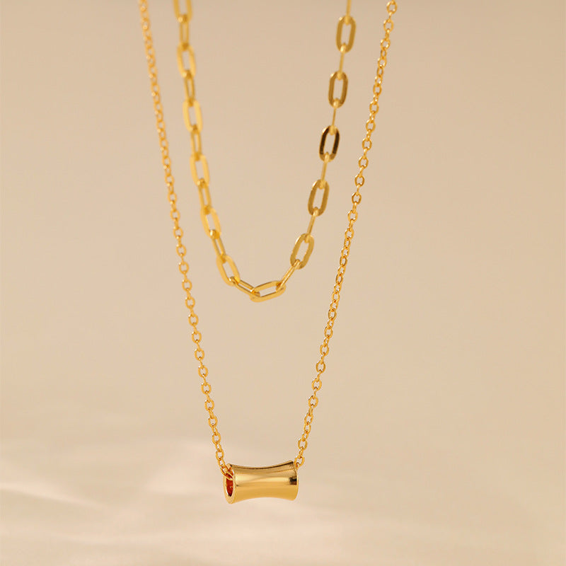 18K Gold-Plated Double-Chain Necklace — Timeless Minimalist Elegance