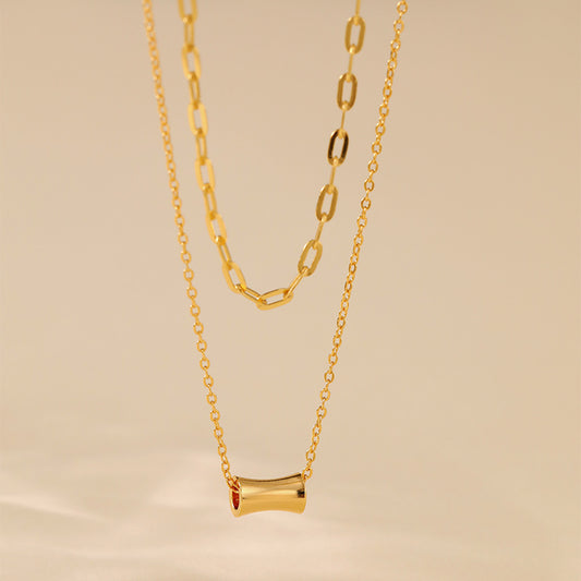 18K Gold-Plated Double-Chain Necklace — Timeless Minimalist Elegance
