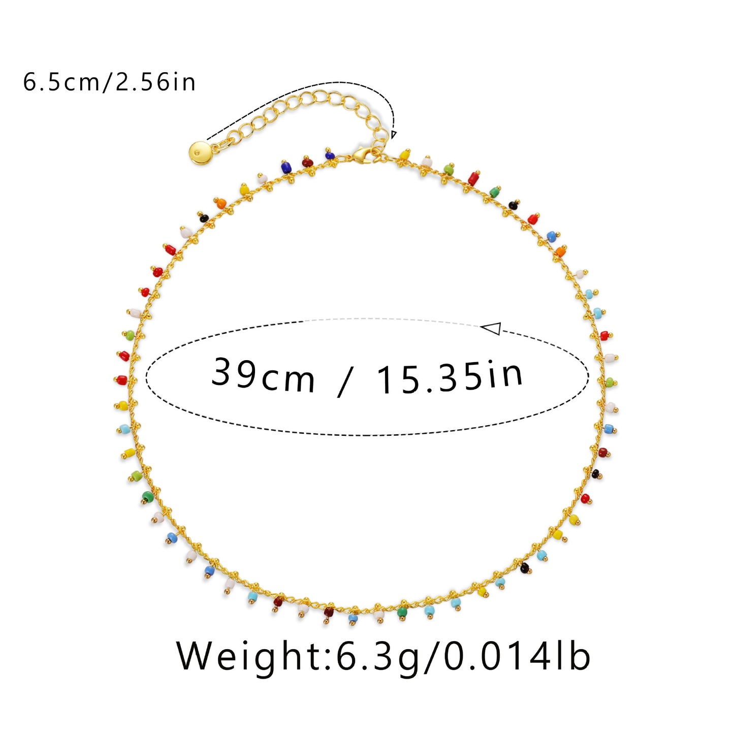 Minimalist Multi-color Beaded Station Necklace