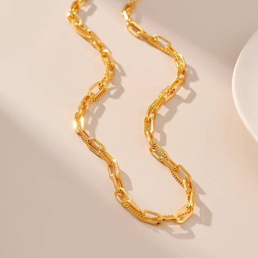 Bold Textured Gold Statement Necklace