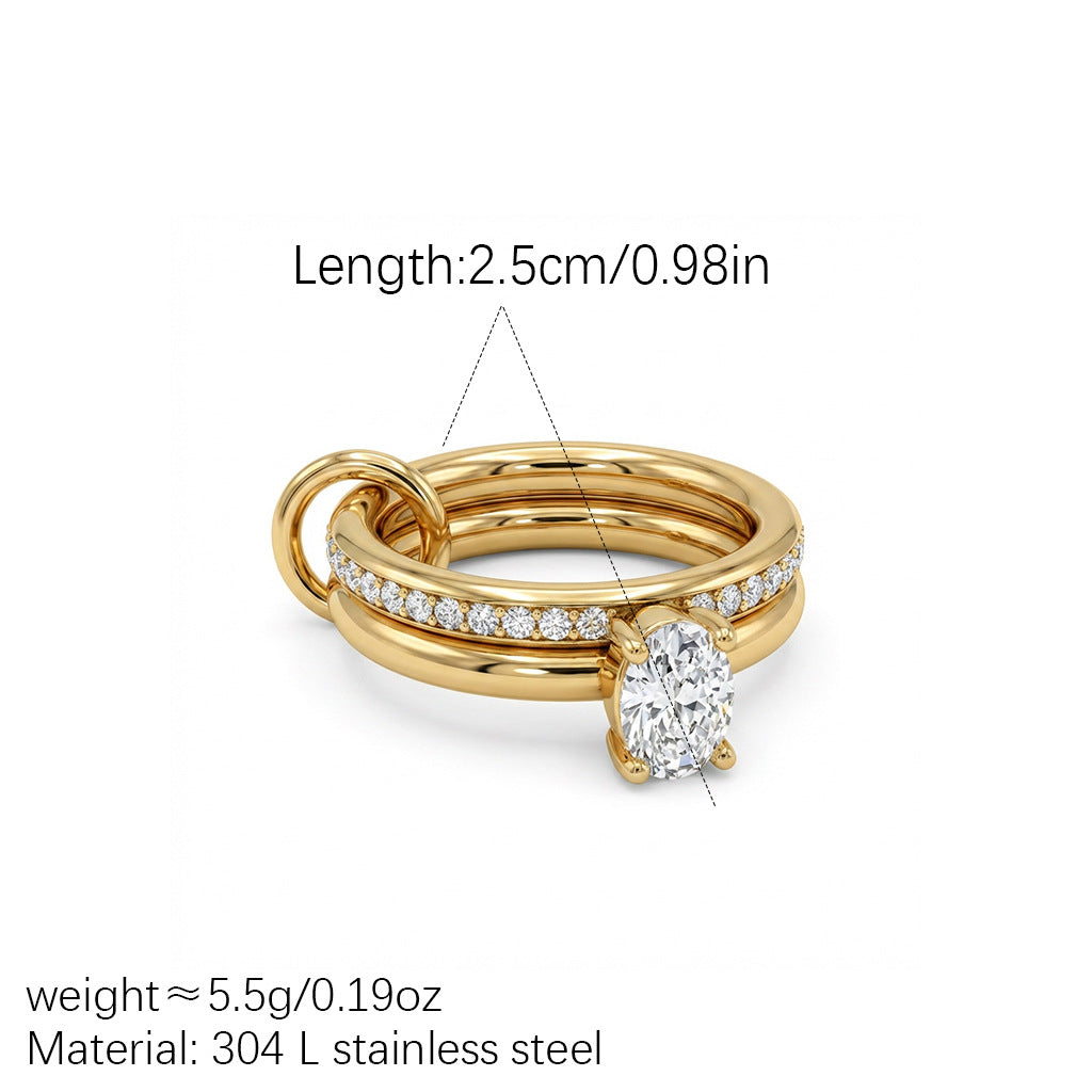 Exquisite 18K Gold Plated Diamond Rings