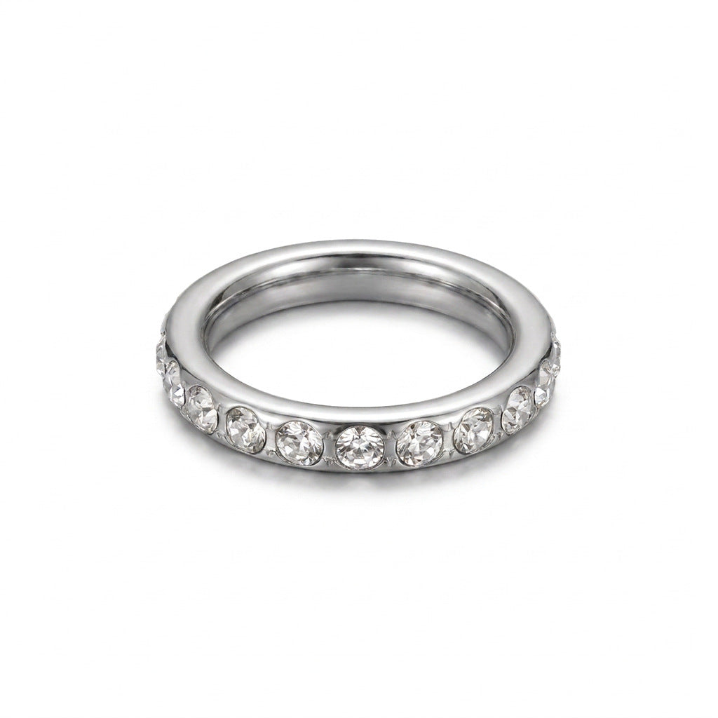 Dainty Eternity Stacking Ring | 18K Gold Plated Cubic Zirconia Band