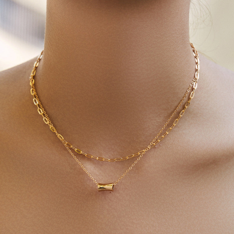 18K Gold-Plated Double-Chain Necklace — Timeless Minimalist Elegance
