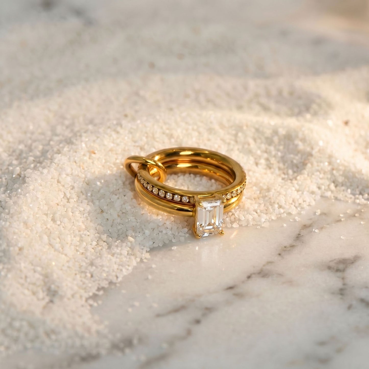 Exquisite 18K Gold Plated Diamond Rings