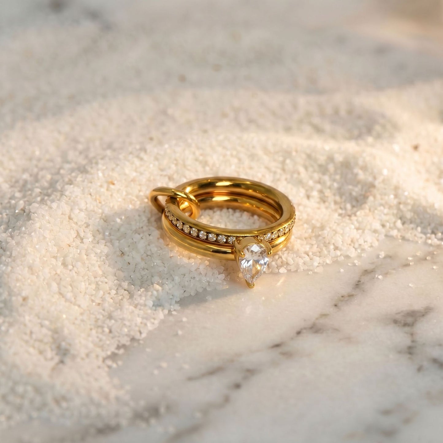 Exquisite 18K Gold Plated Diamond Rings